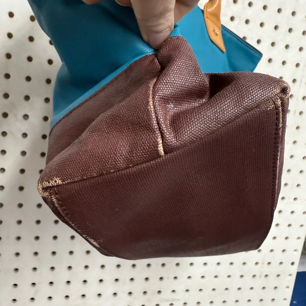 Tory Burch Teal, Brown & Tan Tote